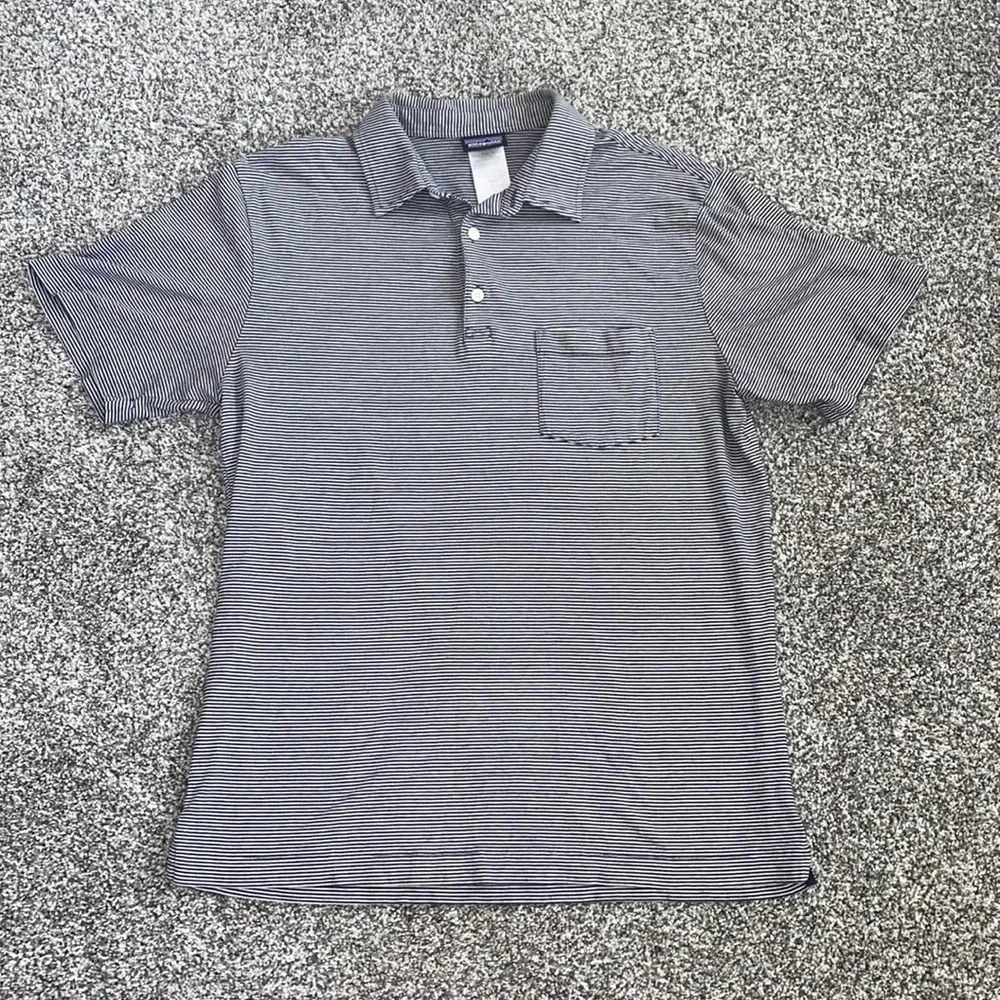 Patagonia Gray Striped Polo Shirt